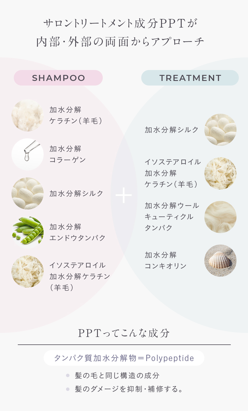サロントリートメント成分PPTが内部・外部の両面からアプローチ